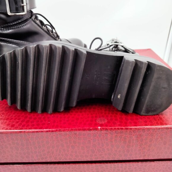 Tamara Mellon Military Abrasivato Combat Boots in Black 37 7 - Picture 8 of 15